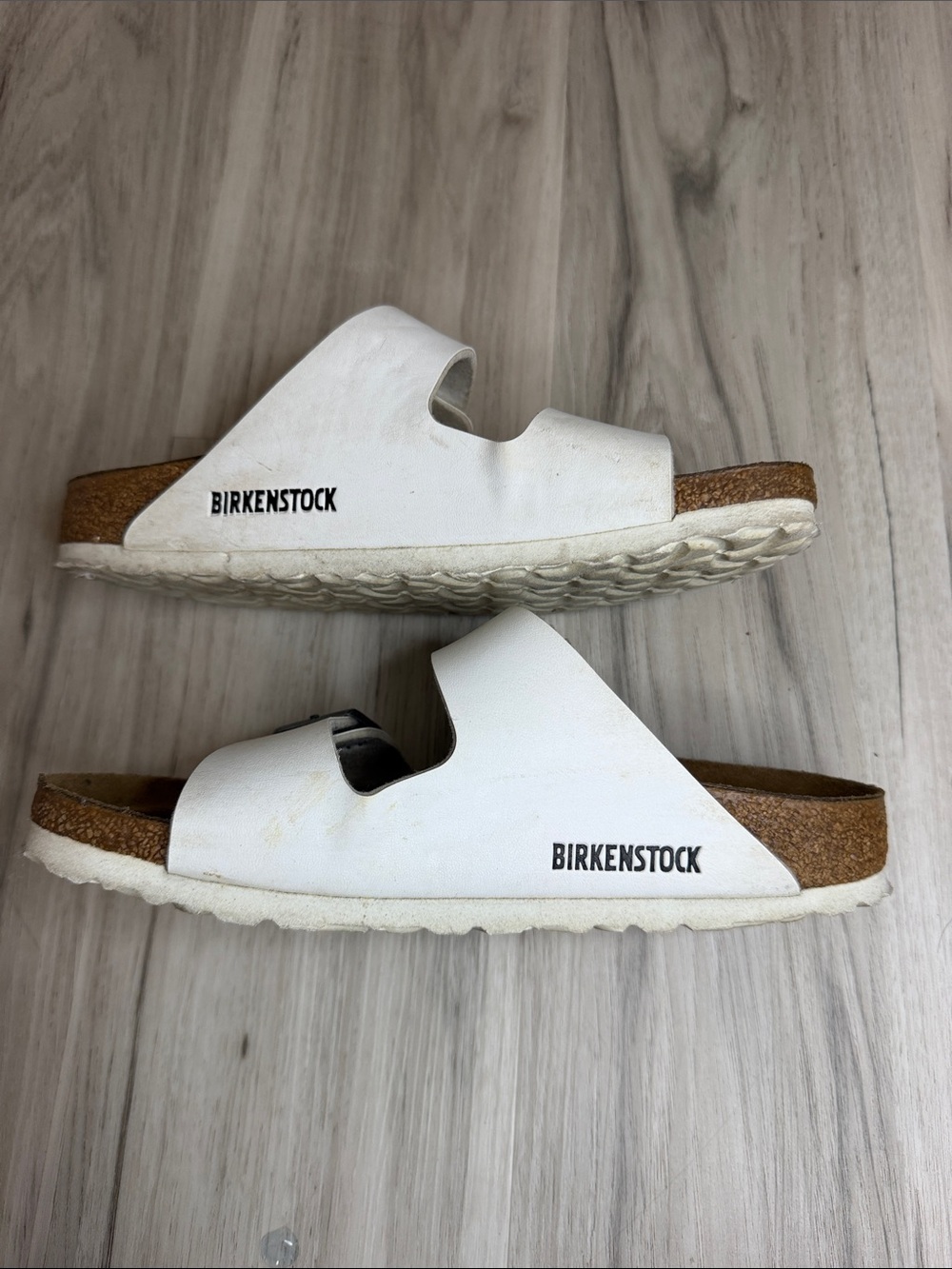 Birkenstock Arizona White & Brown Sandals Sz 5- 5.5